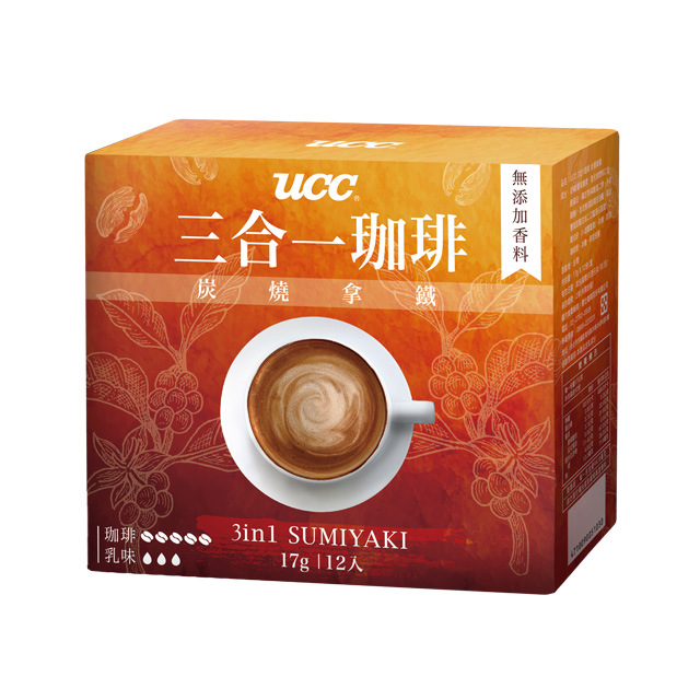 UCC 3合1珈琲 炭燒拿鐵(17gx12入x2盒)