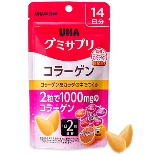 【UHA 味覺糖】補給軟糖 葡萄柚 膠原蛋白(14日/包)