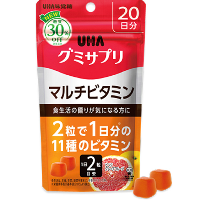 【UHA 味覺糖】補給軟糖 葡萄柚 綜合維生素(20日/包)