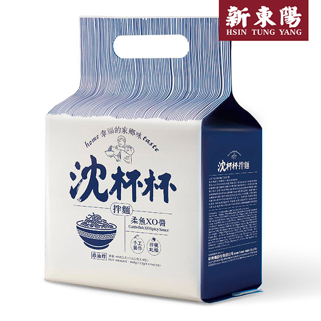 【新東陽】沈杯杯乾拌麵-柔魚XO醬(112g*4包)x2