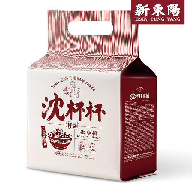 【新東陽】沈杯杯乾拌麵-椒麻醬(119g*4包)x2