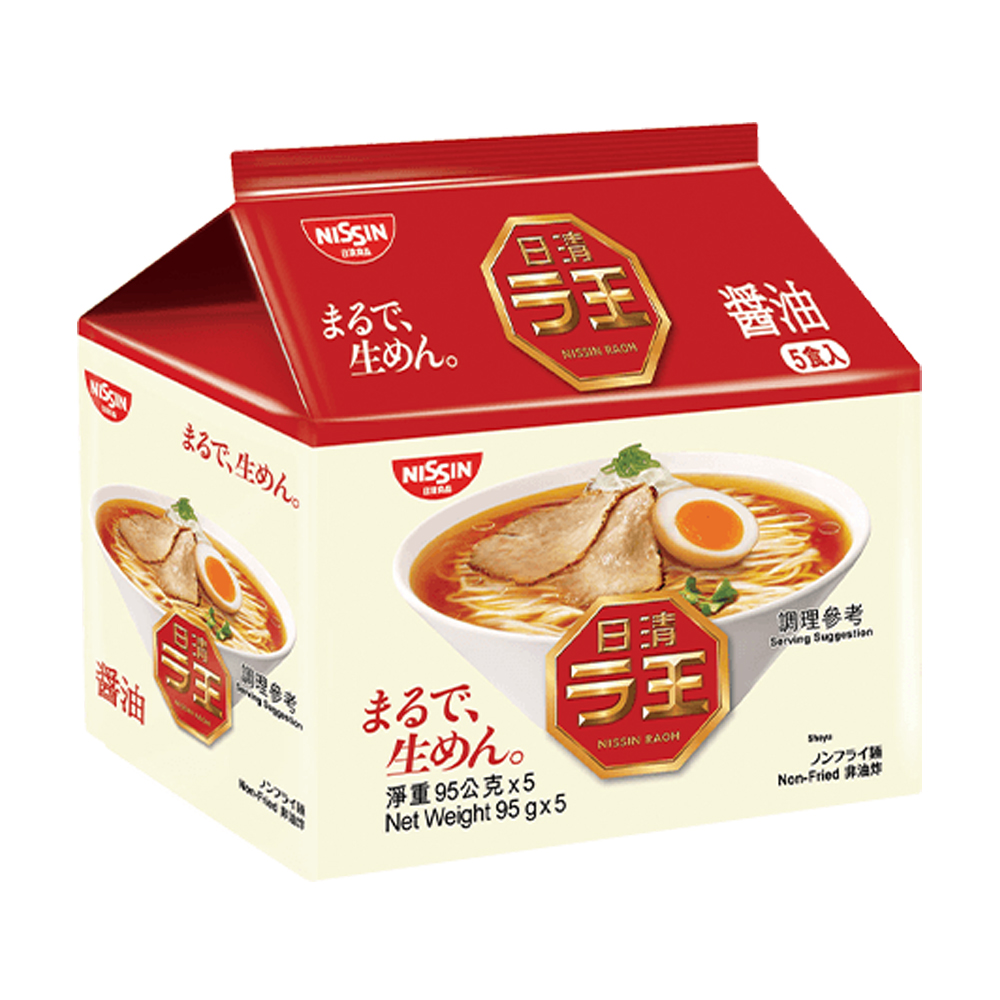 《日清》拉王醬油味非油炸速食麵(95g/袋*5入)