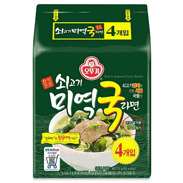 韓國不倒翁牛肉風味海帶湯拉麵115g*4