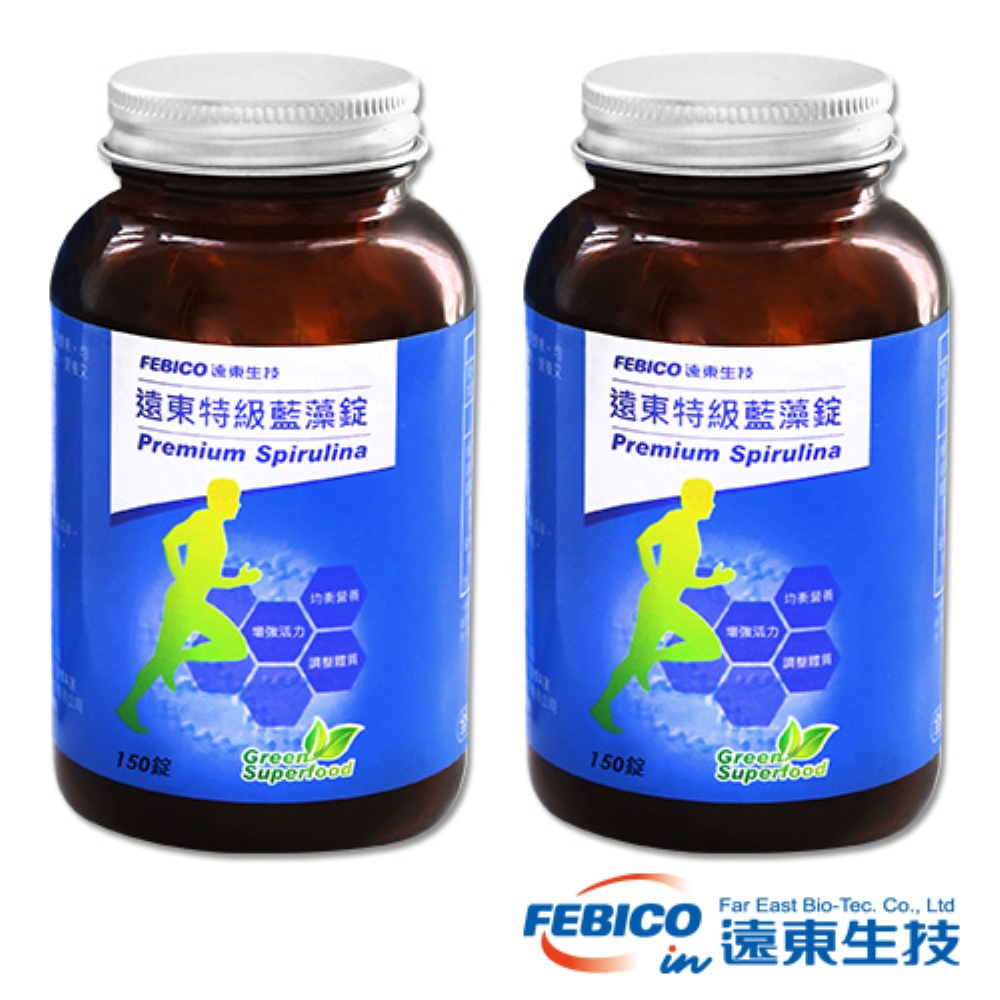 【遠東生技】特級藍藻錠(螺旋藻)500mg*150錠X2瓶
