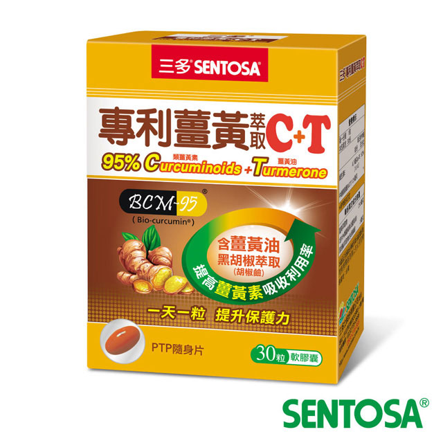 《三多》專利薑黃萃取C+T軟膠囊 (30粒/盒)