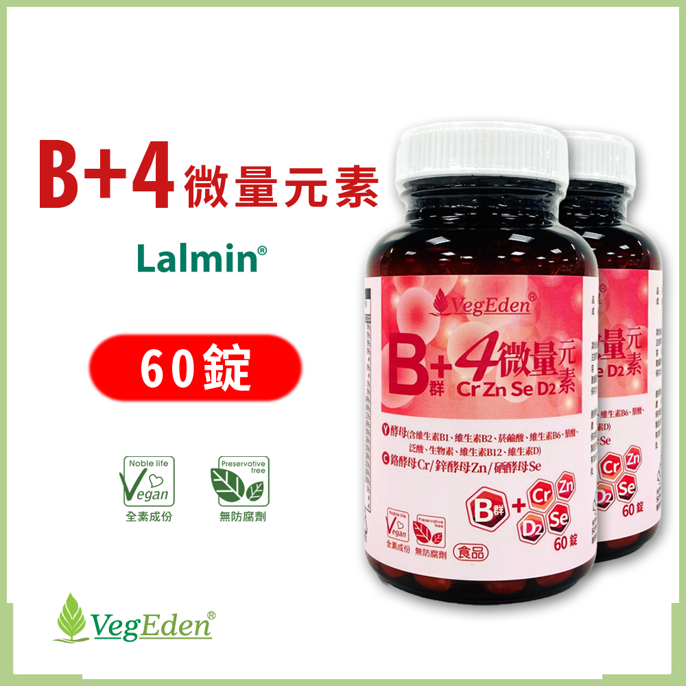 蔬福良品 酵母維生素B群+4微量元素錠錠(60錠/罐)x2