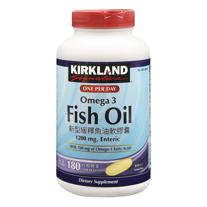 【KIRKLAND Signature】科克蘭 新型緩釋魚油軟膠囊(180錠/瓶)