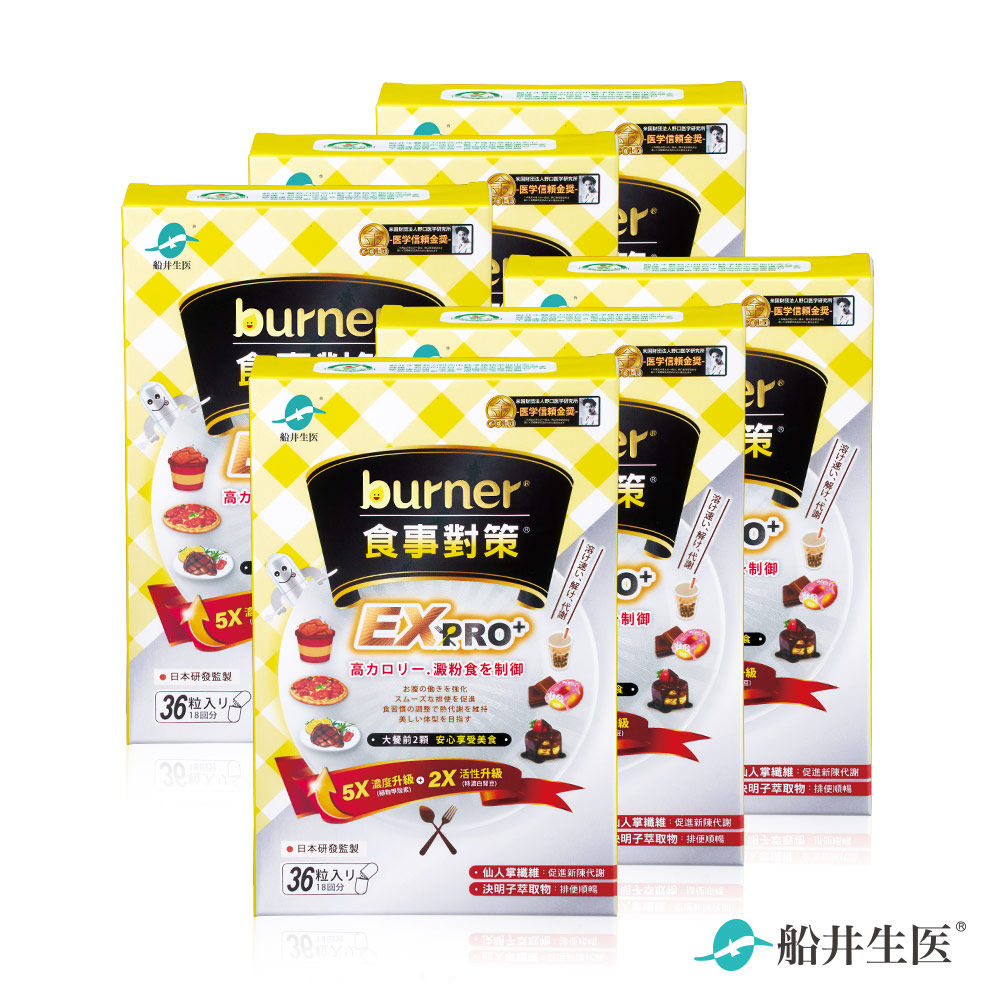 船井burner倍熱 食事對策EX PRO + 36粒/盒X6(加強升級版)