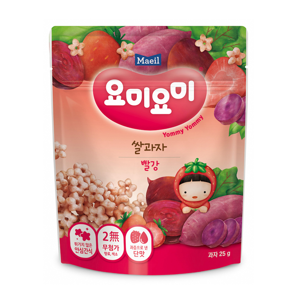 韓國Maeil 花造型米餅-紫薯草莓味(25g)