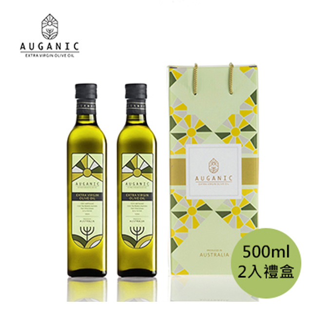 【AUGANIC 澳根尼】特級冷壓初榨橄欖油 500ml (2入禮盒)