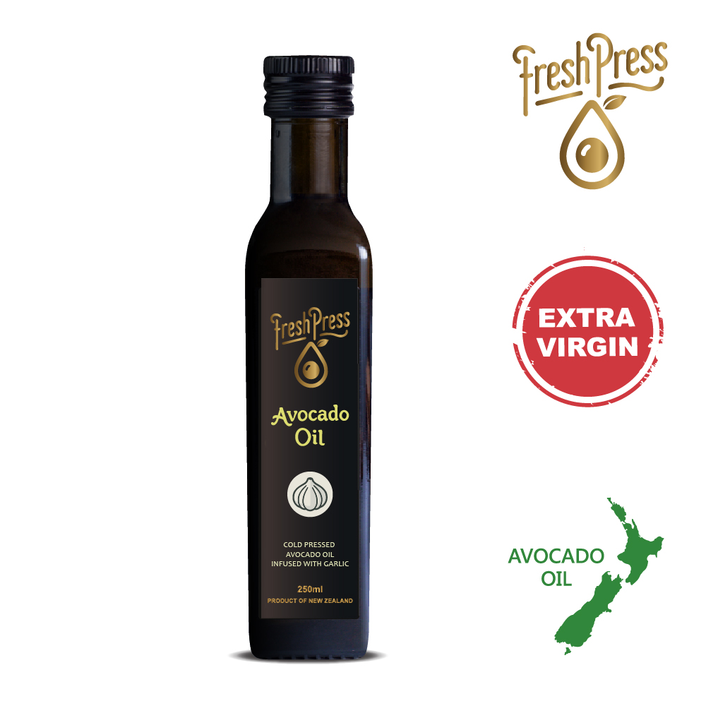 【壽滿趣-FreshPress】紐西蘭頂級冷壓初榨蒜香風味酪梨油(250ml)