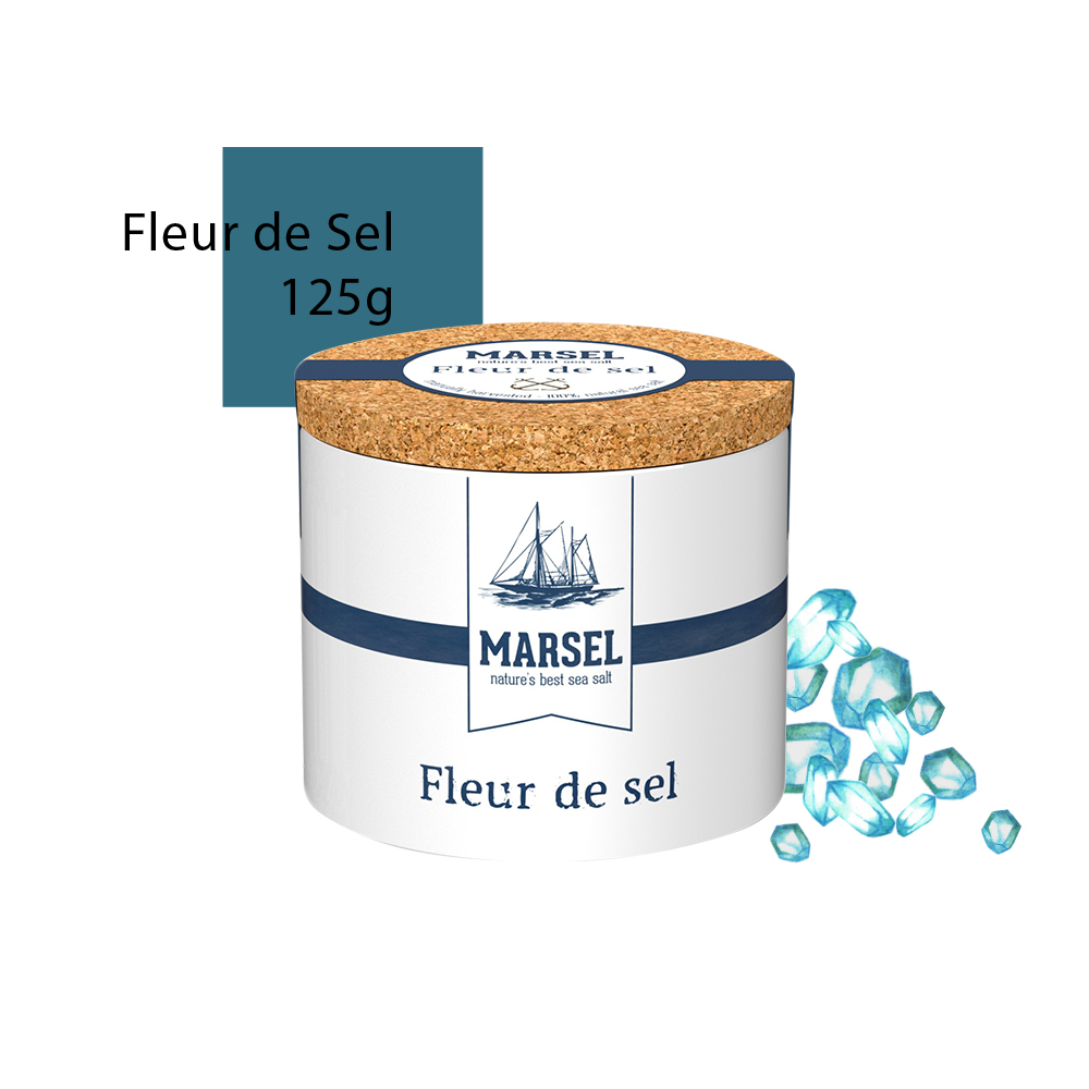 MARSEL 藍舶 比利時鹽之花 瓷罐 125g