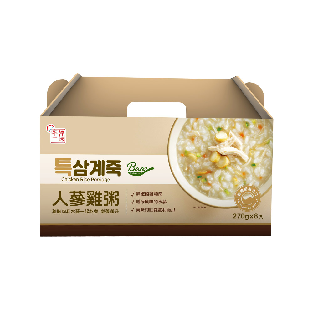 【韓味不二】營養雞粥禮盒(270g*8入/盒)