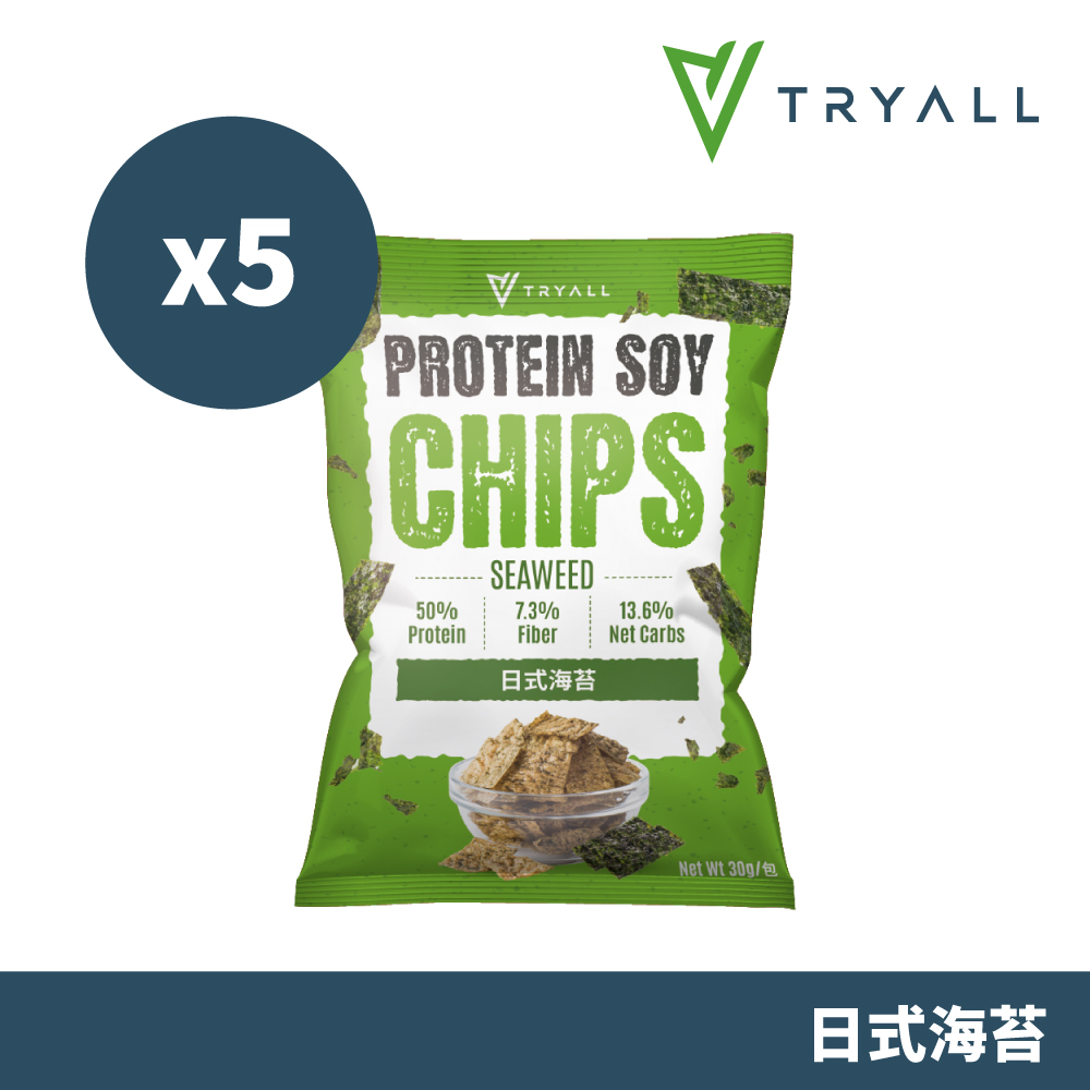 [臺灣 Tryall 涮嘴蛋白酥脆脆-日式海苔 (30g/包)X5