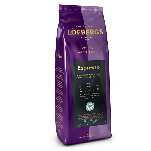 瑞典Lofbergs皇家咖啡豆Espresso(深烘焙)(雨林聯盟)400gX2