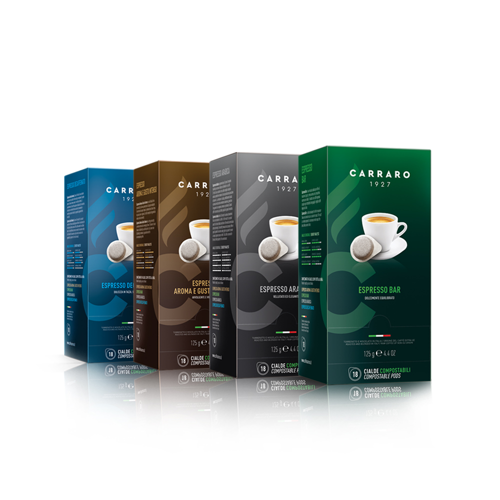 【CARRARO】Espresso Coffee Pod 咖啡易濾包 3種風味任選(7g/ 18入/盒)