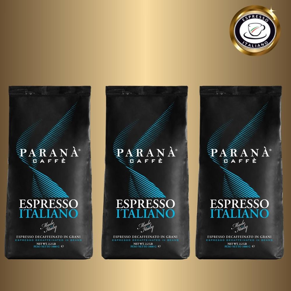 【PARANA 義大利金牌咖啡】低因濃縮咖啡豆1000gmx3袋