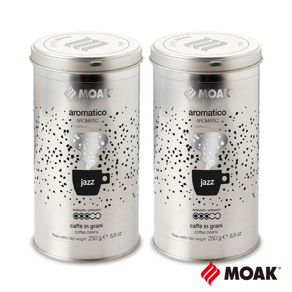 MOAK 義大利Aromatik Jazz白金咖啡豆x2罐(250g/罐)