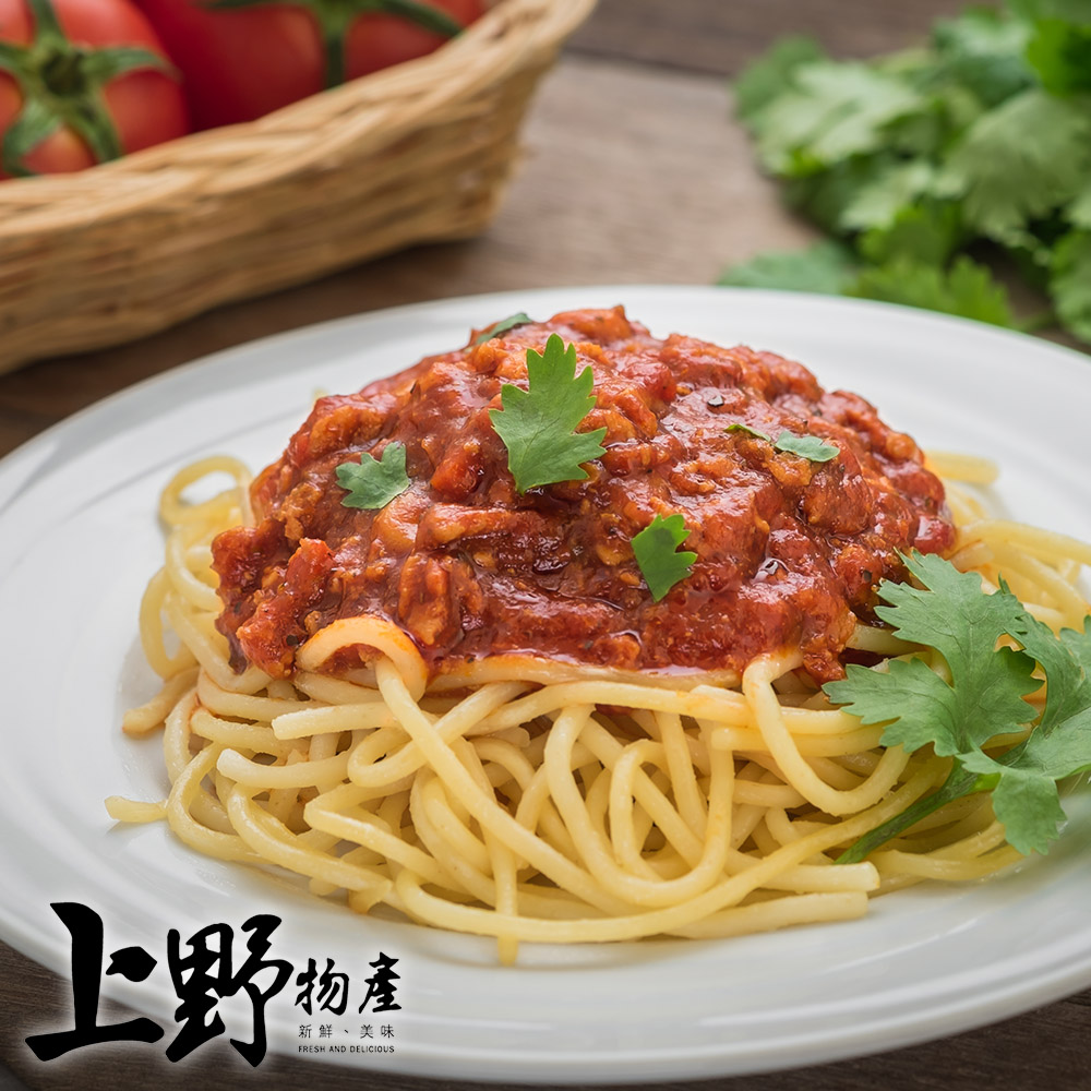 【上野物產】超香鐵板茄汁蘑菇義大利麵（340g±10%/麵體+醬料/包）x16包
