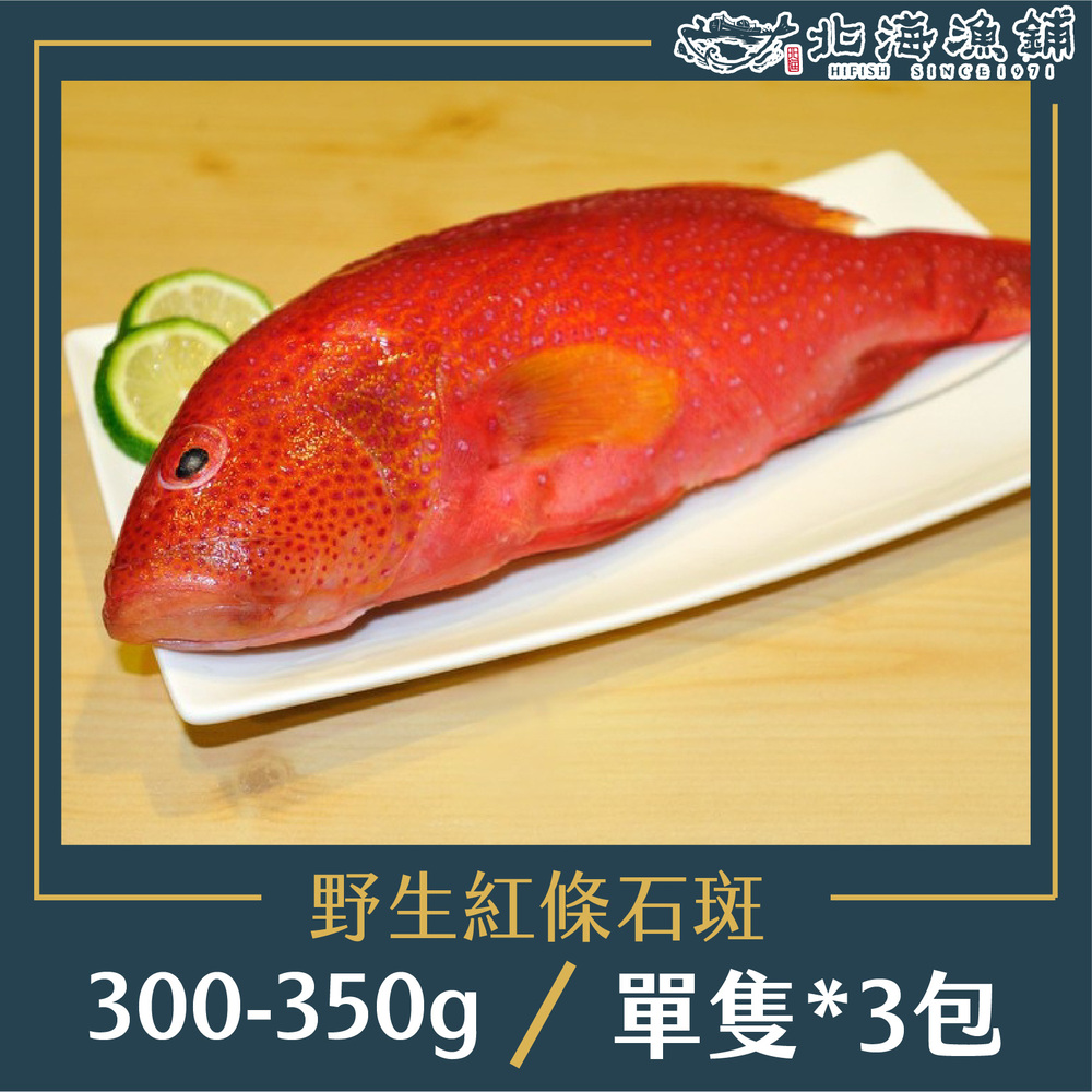 【北海漁鋪】野生紅條石斑300-350g/包*3包