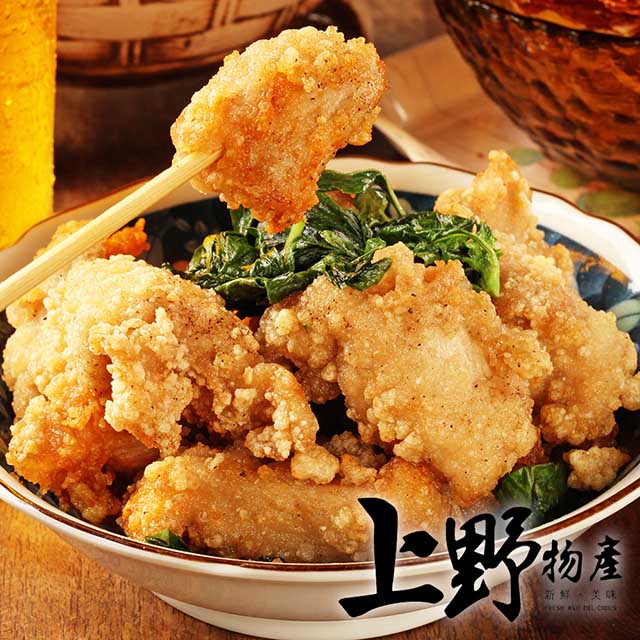 年菜【上野物產】台灣無骨香脆鹹酥雞( 500g土10%/包)X4