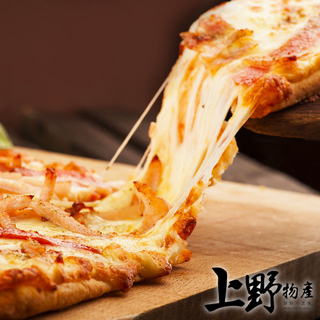 【上野物產】6吋馬賽傳統蘑菇起士培根 濃情pizza ( 120g土10%/片 ) x30片