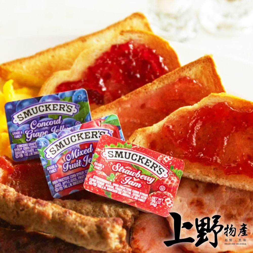 任選-【上野物產】盛美家獨立包裝草莓果醬（140g±10%/10個/包）x1包