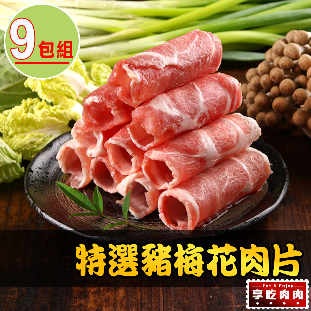 【愛上吃肉】特選豬梅花肉片9包組(250g±10%/包)