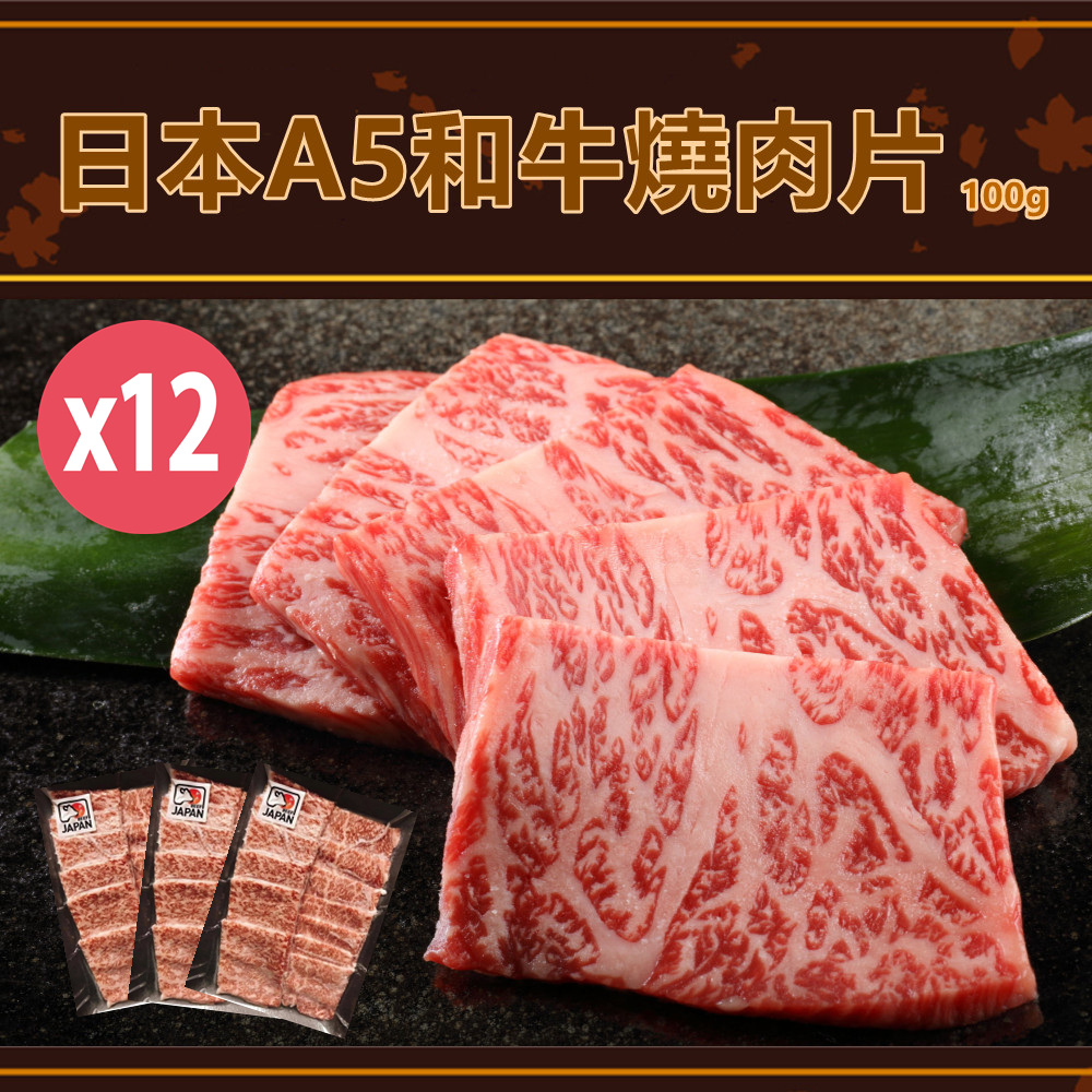 【日本和牛】日本頂級A5和牛燒肉片100gX12盒