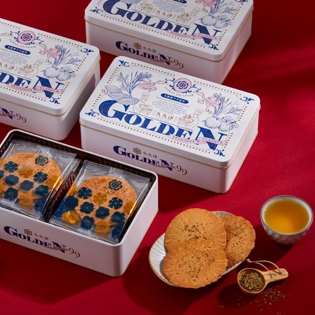 【久久津】藍紋乳酪米餅16入禮盒(鐵盒)(免運)