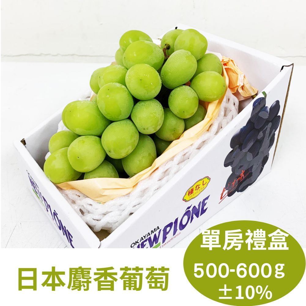 【真食材本舖 RealShop】日本頂級無籽麝香葡萄 (禮盒裝/單房入/約500g)