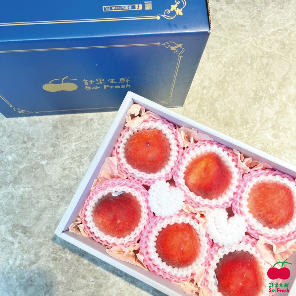 【舒果SoFresh】美國水蜜桃6入禮盒#21-22s x1禮盒 (6入/約1.2kg/禮盒)