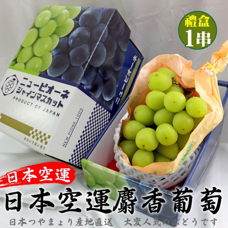 【WANG 蔬果】日本空運麝香葡萄(1串禮盒 450-500g/串)