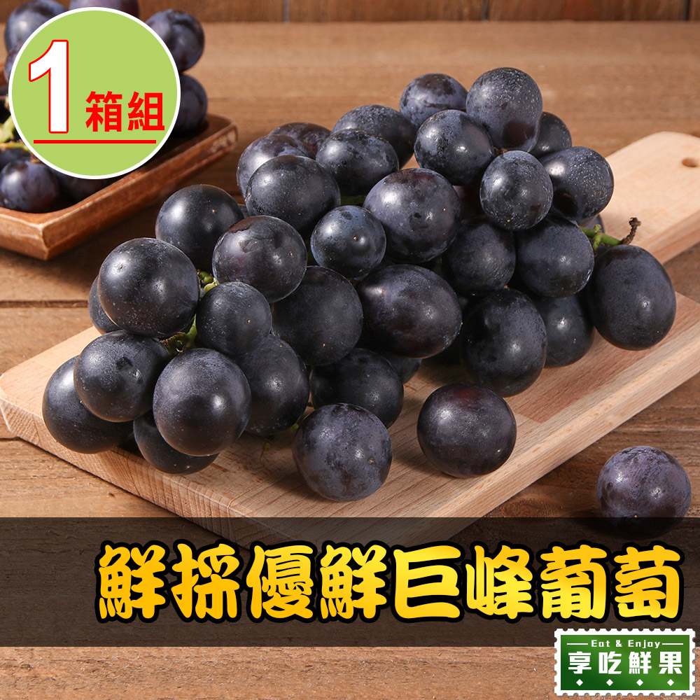 【享吃鮮果】鮮採優鮮巨峰葡萄1箱(600g±1.5%/盒，2盒/箱)