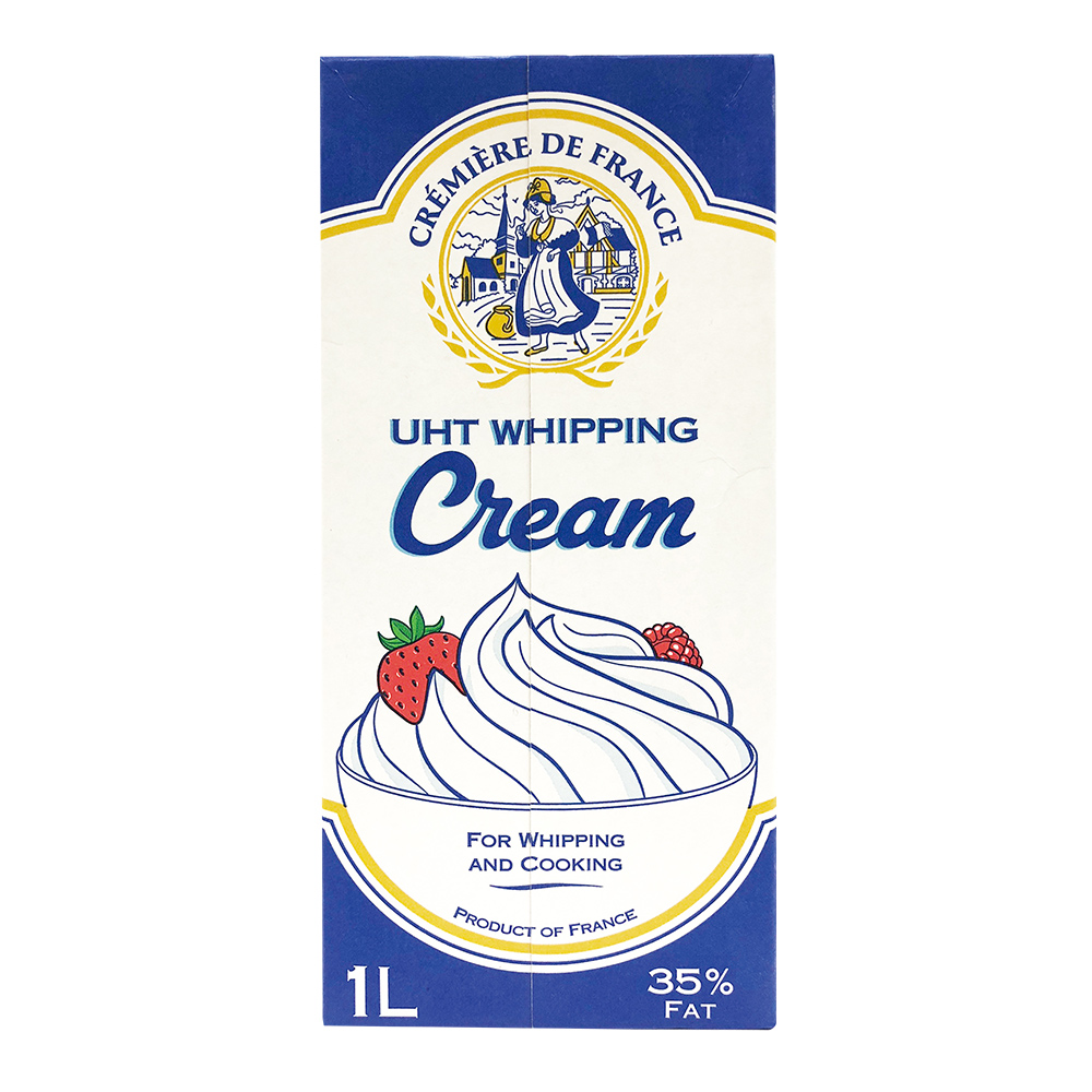 【法國 Laita萊塔】 35%動物鮮奶油1L(UHT Whipping Cream)-冷藏配送
