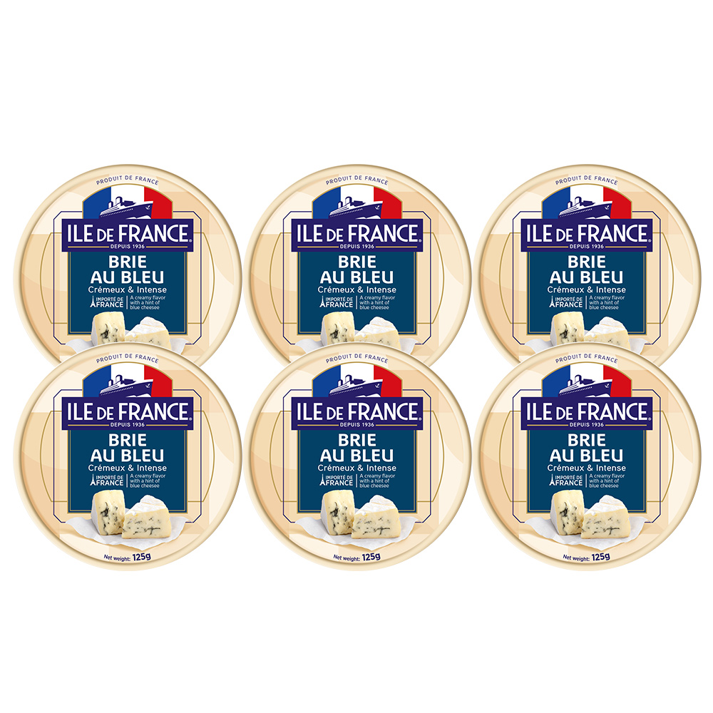 【ILE DE FRANCE 法蘭希】藍紋布里乾酪125g*6入-冷藏配送(BRIE Blue 藍黴起司 乳酪)