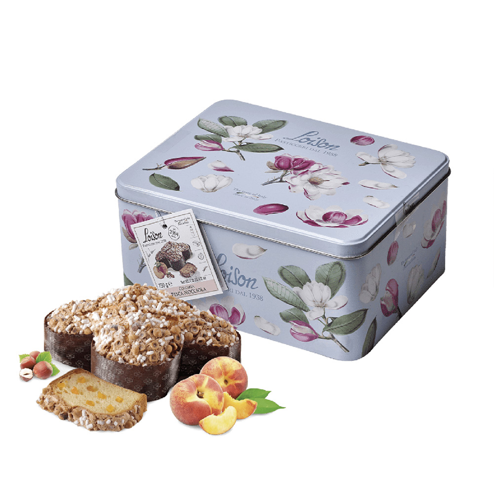 【Loison】蜜桃榛果鴿子麵包-花卉鐵盒款 750g