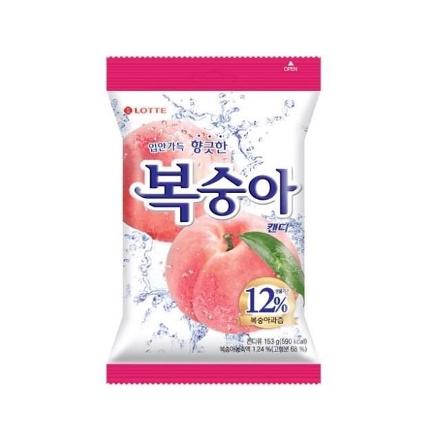 韓國 LOTTE 水蜜桃風味糖果 153g/包x18包