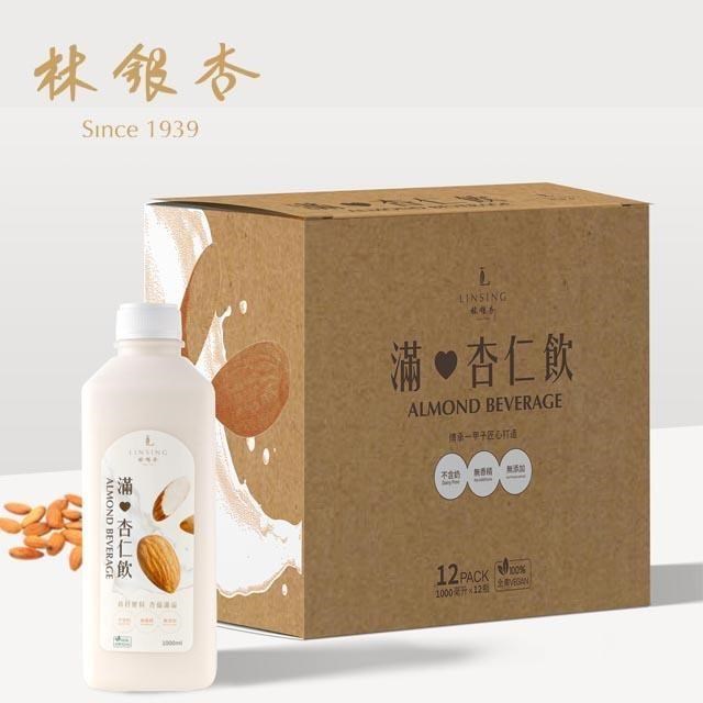 【林銀杏】滿杏仁飲1000ml*12入/容量升級/家庭號/箱購