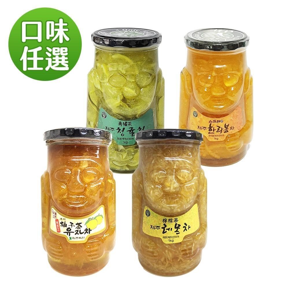 【韓味不二】濟州島果醬茶1kg系列三罐/組(柚子茶/檸檬茶/漢拏峰柑橘茶)