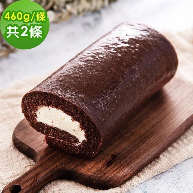 i3微澱粉-271控糖巧克力鮮奶油蛋糕捲460gx2條(低糖 營養師 低澱粉 手作)