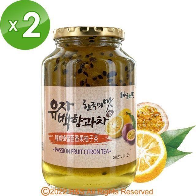 《柚和美》韓國蜂蜜百香果柚子茶沖泡果醬(1kg/罐)2入