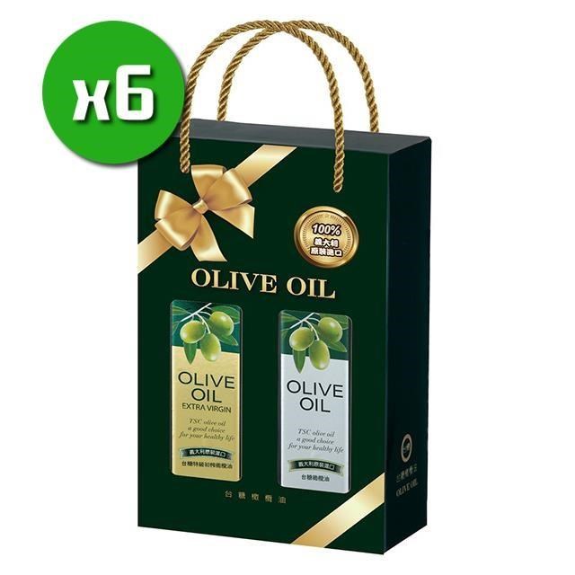 【臺糖】臺糖富貴橄欖油禮盒(特級初榨橄欖油500ml+橄欖油500ml瓶)x6盒/箱