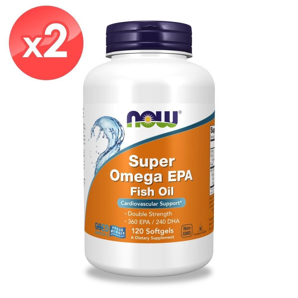 【NOW】超級EPA魚油膠囊2瓶組(120顆/瓶)