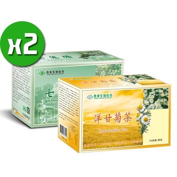 【長庚生技】七葉膽茶x2盒+洋甘菊茶x2盒(25包/盒)