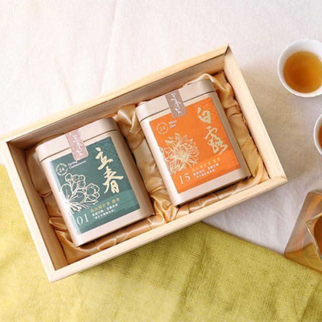 【茶境天使】節憩森活小木禮盒Ａ２，茶葉禮盒組