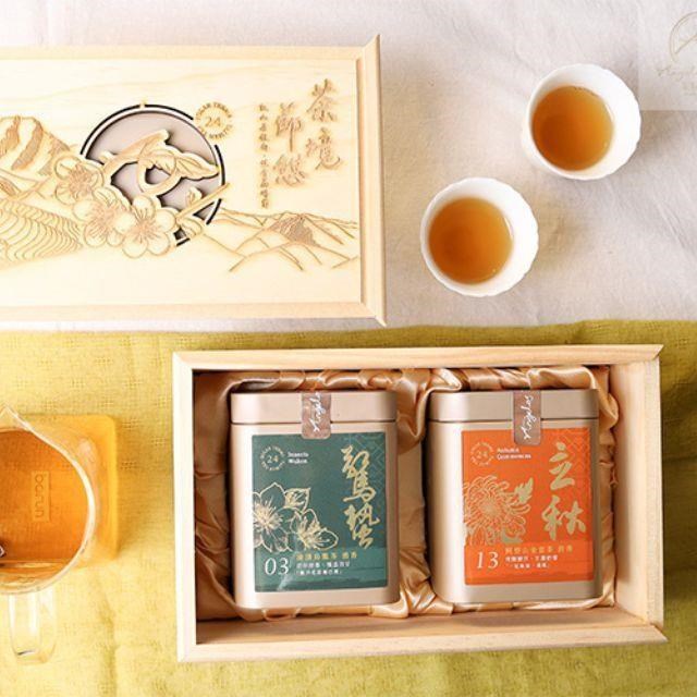 【茶境天使】節憩森活小木禮盒Ａ３，茶葉禮盒組