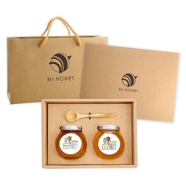 【蜂蜜先生Mr.Honey】蜂蜜禮盒(240gX2)-荔枝蜂蜜+野花蜂蜜(或泰國龍眼蜂蜜)