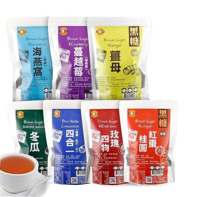 【太禓食品-嗑糖】脈輪黑糖茶磚 嗑糖超大顆純手工茶磚(350g/包)6入組