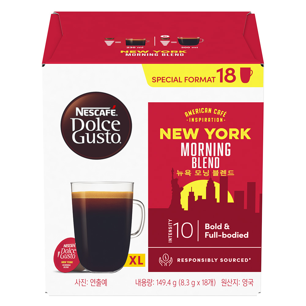雀巢咖啡DOLCE GUSTO 紐約美式晨光濃烈咖啡膠囊18顆入 單盒